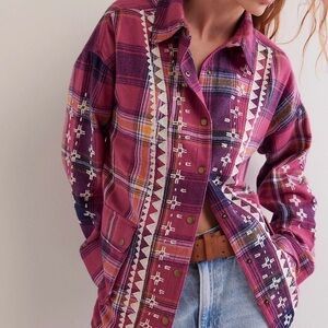 FREE PEOPLE Nordic Chill Shirt Jacket L